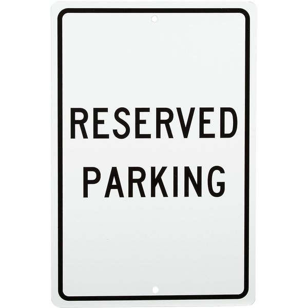 National Marker Co Reserved Parking Aluminum Sign, .063mm Thick TM5H